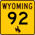 Wyoming Highway 92 marker