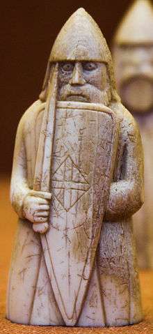 Photograph of one of the Lewis chessmen