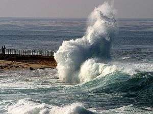 A wave dashing on the shore