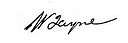 Cursive signature in ink