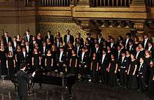 Yale Glee Club performing in Woolsey Hall