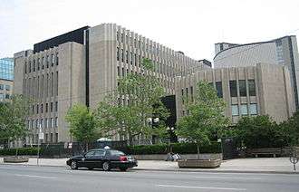 A color image of the front façade of a courthouse