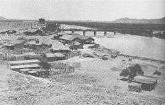 The town of Yuma Crossing and the Colorado River