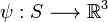 \psi:S \longrightarrow \mathbb{R}^{3}