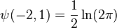 \psi(-2,1)=\frac12\ln(2\pi)