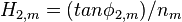 \,H_{2,m}=(tan\phi_{2,m})/n_m