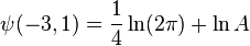 \psi(-3,1)=\frac14\ln(2\pi)+\ln A