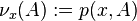  \nu_x(A):= p(x,A)