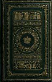  Book cover showing a large, deep blue volume. The words "Victoria Regia" are prominent in the center, in a large, heavy, old-fashioned font, with gold embossed lettering. The title is surrounded by gold-embossed scrolls.